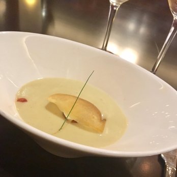 Markham's - a bowl of soup and two glasses of wine - Diners Near Me - Golden Oak, Florida