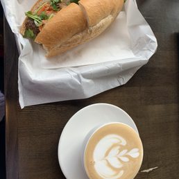 Banh mi and caramel macchiato Banh mi and caramel macchiato