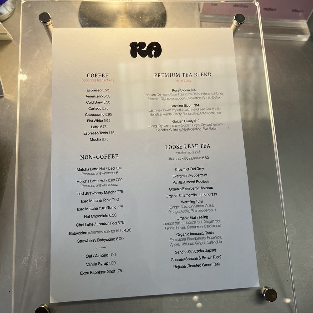 Ratelier - Menu - May 2026 - Coffee & Tea Near Me - Toronto, Ontario Ratelier - Menu - May 2026 - Coffee & Tea Near Me - Toronto, Ontario