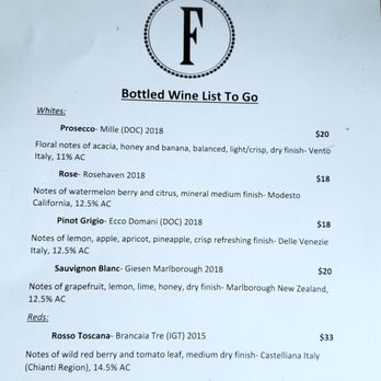 Floriana - Alcohol menu 4/23/20 (during COVID-19 shelter in place) - Bars Near Me - Wilmington, North Carolina Floriana - Alcohol menu 4/23/20 (during COVID-19 shelter in place) - Bars Near Me - Wilmington, North Carolina