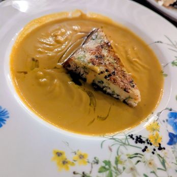 The Attic - pumpkin soup with shrimp toast - Breakfast & Brunch Near Me - Long Beach, California The Attic - pumpkin soup with shrimp toast - Breakfast & Brunch Near Me - Long Beach, California