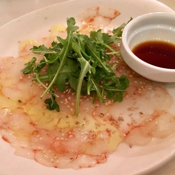 Vinería San Telmo - King prawn carpaccio with sesame seeds and soy reduction (€4.50): not a fan of prawns generally, and this did not change that. - Tapas Bars Near Me - Seville, SE