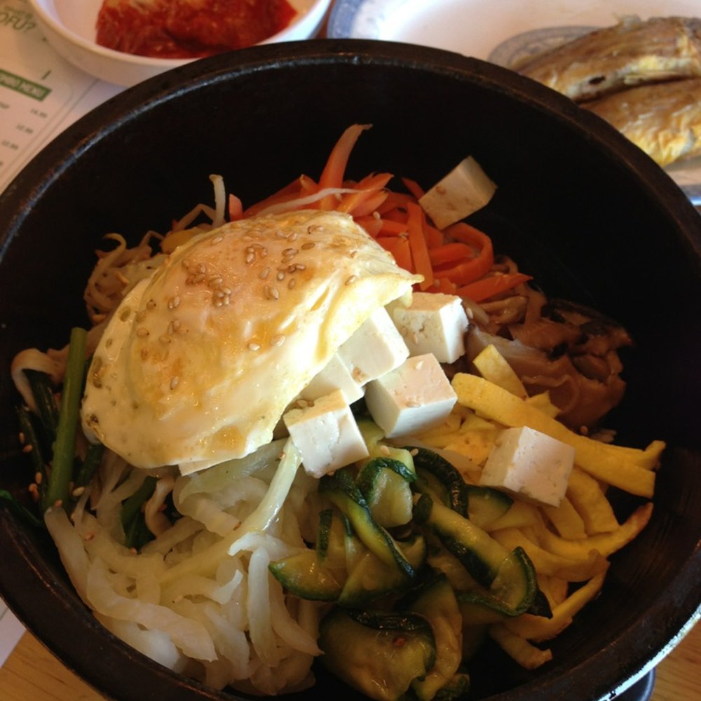 Tofu Kitchen - Hot Stone Bowl Tofu bibimbap - Korean Near Me - Johns Creek, Georgia Tofu Kitchen - Hot Stone Bowl Tofu bibimbap - Korean Near Me - Johns Creek, Georgia
