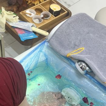 Benu Nails & Lashes - Organic Detox Pedicure (also comes with a steamer for your legs and warm neck wrap) - Nail Salons Near Me - Covington, Louisiana