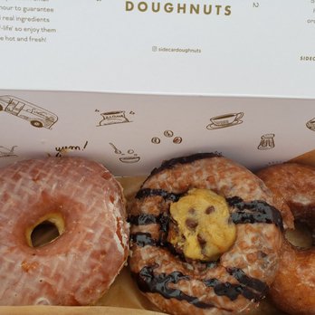 Sidecar Doughnuts & Coffee - Vanilla glazed raised, salted malted cookie dough, butter salt - Donuts Near Me - Costa Mesa, California