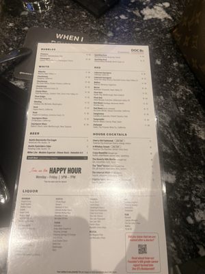 Menu photo 2 Doc B's Restaurant + Bar Austin, TX