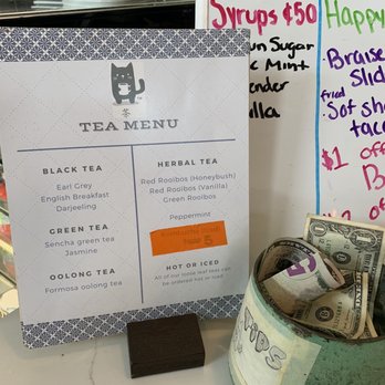 Cafenated Coffee Company - Tea menu, everything is so perfect. - Coffee & Tea Near Me - Berkeley, California