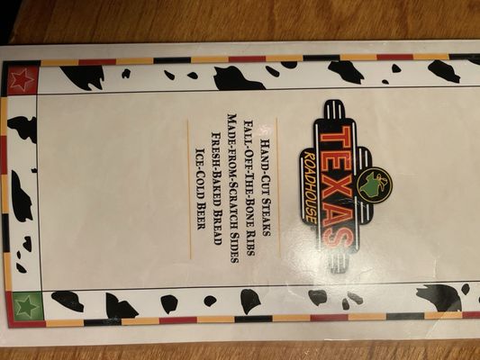 Menu photo 3 Texas Roadhouse Mesa, AZ