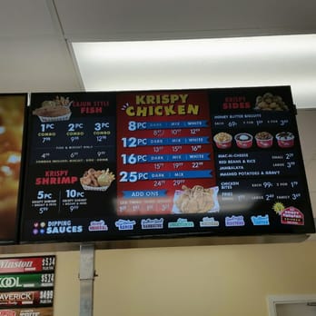 Krispy Krunchy Chicken - Menu board - Chicken Shop Near Me - Hayward, California
