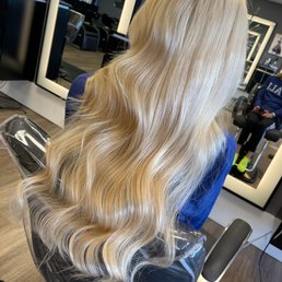 Hair following color, highlights, and extensions