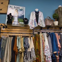 Down the wall to Origami Apparel, lace and crochet!