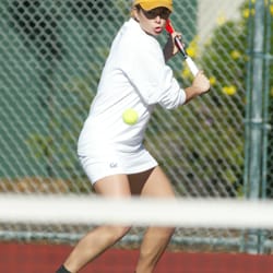 Nicole Havlicek Tennis - Nicole Havlicek hitting a tennis backhand