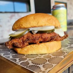 Bomb Wings & Wedges - Crispy Chicken Sando!