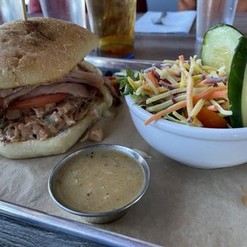 Collision Brewing Company - Turkey bacon sandwich with side salad - Brewpubs Near Me - Longmont, Colorado Collision Brewing Company - Turkey bacon sandwich with side salad - Brewpubs Near Me - Longmont, Colorado