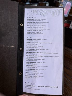 Menu photo 2 Iron Forge Brewing Co. Sevierville, TN Menu photo 2 Iron Forge Brewing Co. Sevierville, TN