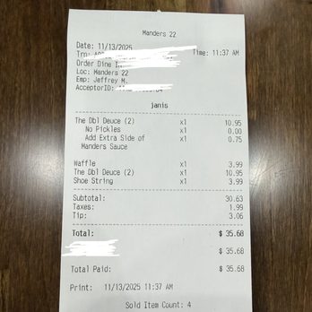 Manders 22 - Burgers Near Me - St. Augustine, Florida