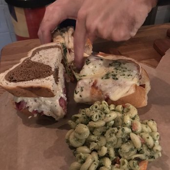 Ploughman's Deli & Cafe - Meatball Sub and Pesto Pasta Salad.  Half Brewben. - Cafes Near Me - Houston, Texas