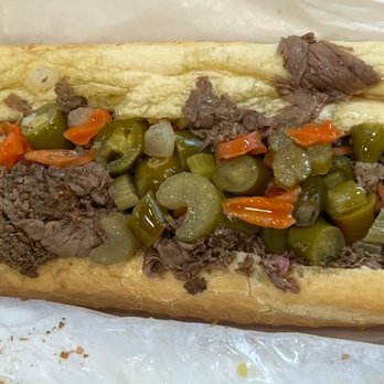Portillo's Tucson - Italian Beef Sandwich w/hot peppers almost 12" long - Hot Dogs Near Me - Tucson, Arizona Portillo's Tucson - Italian Beef Sandwich w/hot peppers almost 12" long - Hot Dogs Near Me - Tucson, Arizona