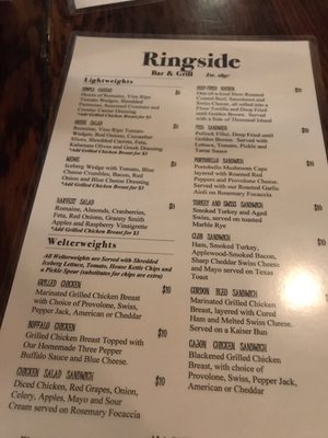 Menu photo 6 Ringside Cafe Columbus, OH