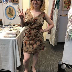 Suffragette City - 70s era mini dress and 40s era pumps