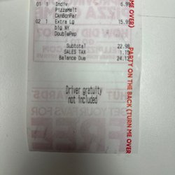 Pizza Hut - Receipt