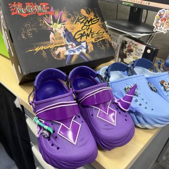 Foot Locker - Yugioh Crocs collab Dark Magician (left) Blue Eyes White Dragon (right) - Sports Wear Near Me - Los Angeles, California Foot Locker - Yugioh Crocs collab Dark Magician (left) Blue Eyes White Dragon (right) - Sports Wear Near Me - Los Angeles, California