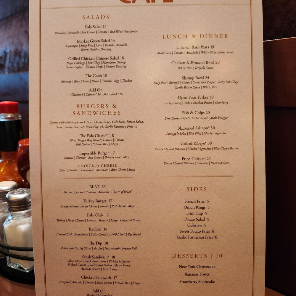 Pala Cafe - Menu - American Near Me - Pala, California Pala Cafe - Menu - American Near Me - Pala, California