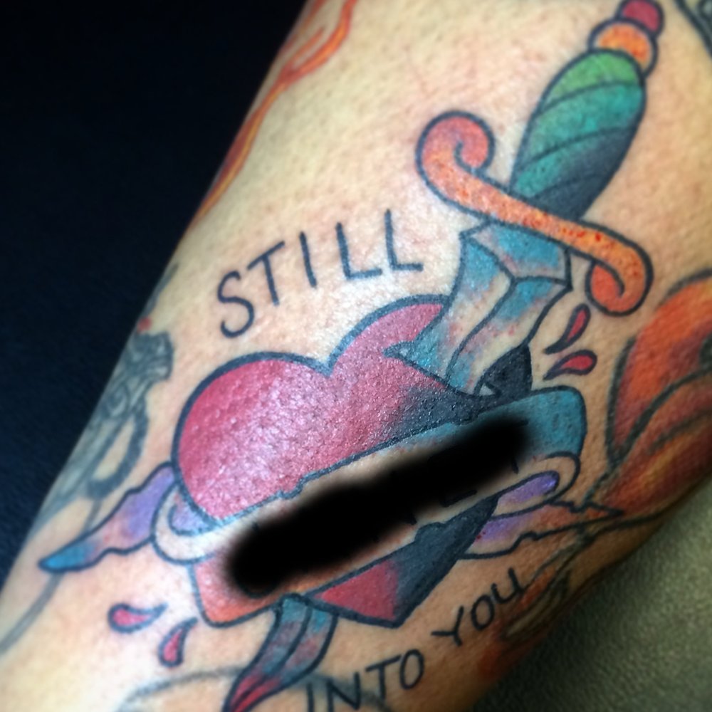 Untouchable Tattoo - I don't necessarily recommend getting other people's names on you. But it's a good excuse to get it covered up with something else later! - Tattoo Near Me - Orange Park, Florida Untouchable Tattoo - I don't necessarily recommend getting other people's names on you. But it's a good excuse to get it covered up with something else later! - Tattoo Near Me - Orange Park, Florida