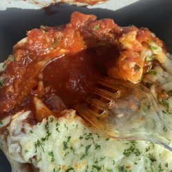 The Crispy Chicken Cup - Inside the chicken parm.