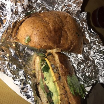 Sunshine's - Tex Mex Black Bean Burger w/ Kale Salad - Juice Bars & Smoothies Near Me - Houston, Texas Sunshine's - Tex Mex Black Bean Burger w/ Kale Salad - Juice Bars & Smoothies Near Me - Houston, Texas