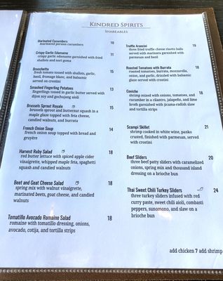 Menu photo 3 Kindred Spirits Valencia, CA