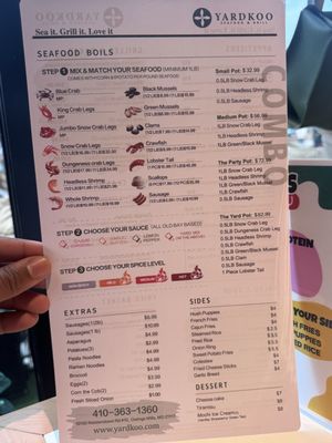 Menu photo 1 Yardkoo Seafood & Grill Garrison, MD Menu photo 1 Yardkoo Seafood & Grill Garrison, MD
