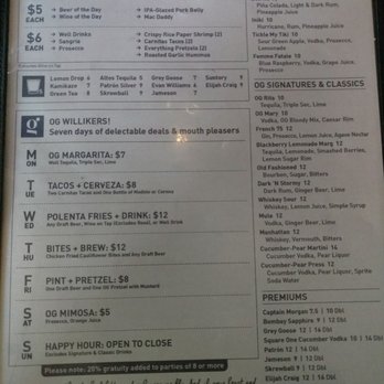 Original Gravity - Menu - New American Near Me - Phoenix, Arizona