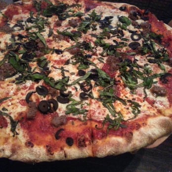 Coal Fire - Spicy pizza with ground beef, basil and olives. - Pizza Near Me - Gaithersburg, Maryland Coal Fire - Spicy pizza with ground beef, basil and olives. - Pizza Near Me - Gaithersburg, Maryland