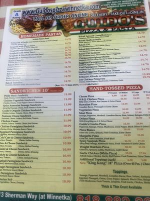 Menu photo 2 Guido's Pizza & Pasta Winnetka, CA