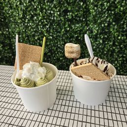 Matcha and s'mores Matcha and s'mores