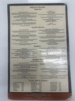 Menu photo 2 Emelia's Tex-Mex The Colony, TX Menu photo 2 Emelia's Tex-Mex The Colony, TX