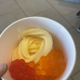 Pine apple with strawberry and mango boba
