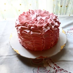 Charming Cupcakes & Cakery - My pink ruffle buttercream frosting cake! It turned out perfect and exactly what I wanted!