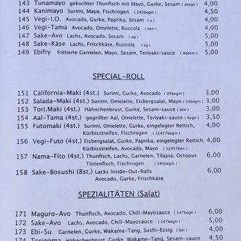 Sushi Takaya - Speisekarte Stand 29.06.2019 -Seite 3 - Sushi Bars Near Me - Brühl, NW