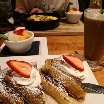 Flamestone American Grill - Brunch french toasts, and the tiny expensive af iced latte - American Near Me - Oldsmar, Florida