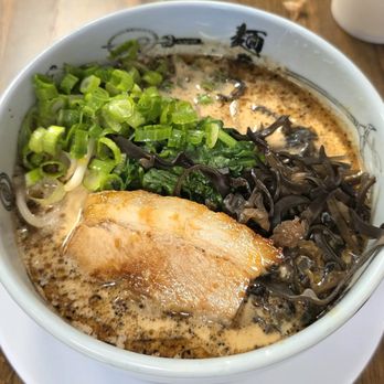 Menya Muso - Black (Garlic Oil) Ramen, $16.50 - 4 Stars - Ramen Near Me - Kirkland, Washington