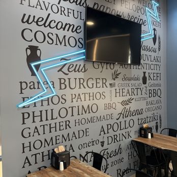 Blue Donkey Greek Eats - Greek word wall - Greek Near Me - Chandler, Arizona Blue Donkey Greek Eats - Greek word wall - Greek Near Me - Chandler, Arizona