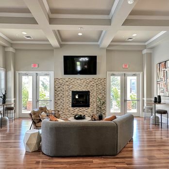 Legacy Cornelius Apartments - Clubhouse with fireplace and TV - Apartments Near Me - Cornelius, North Carolina Legacy Cornelius Apartments - Clubhouse with fireplace and TV - Apartments Near Me - Cornelius, North Carolina