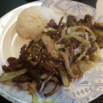 Kimchi - Beef bulgogi. As you can probably see, that's a lot of meat for only one scoop of rice. - Korean Near Me - Wichita, Kansas Kimchi - Beef bulgogi. As you can probably see, that's a lot of meat for only one scoop of rice. - Korean Near Me - Wichita, Kansas