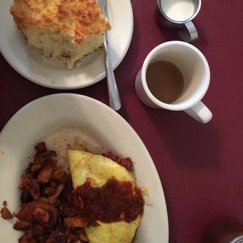 Lucile's Creole Cafe - Creole Omelet with side of potatoes and a biscuit - Cajun/Creole Near Me - Boulder, Colorado Lucile's Creole Cafe - Creole Omelet with side of potatoes and a biscuit - Cajun/Creole Near Me - Boulder, Colorado