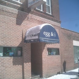 the entrance to a restaurant