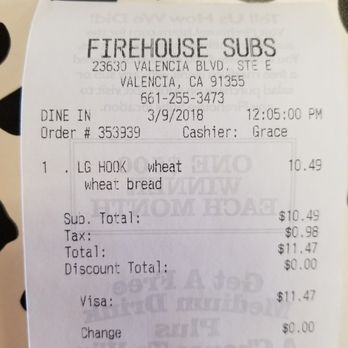 Firehouse Subs - $10.49 Large Hook and Ladder - Sandwiches Near Me - Valencia, California