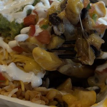 Taco Beach Cantina - Vegetarian - Street Fries. They subbed the meat for rice and beans. Recommended. - Mexican Near Me - Long Beach, California