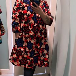"Whirligig" print dress
